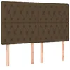 Image de vidaXL Tête de lit marron foncé 144 x 7 x 118/128 cm Tissu