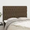 Image de vidaXL Tête de lit marron foncé 144 x 7 x 118/128 cm Tissu