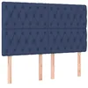 Image de vidaXL Tête de lit Bleu 144x7x118/128 cm Tissu