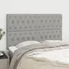 Image de vidaXL Tête de lit Gris clair 160 x 7 x 118/128 cm Tissu