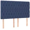 Image de vidaXL Tête de lit Bleu 160x7x118/128 cm Tissu