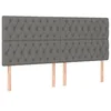 Image de vidaXL Tête de lit Gris foncé 180 x 7 x 118/128 cm Tissu