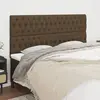 Image de vidaXL Tête de lit marron foncé 180 x 7 x 118/128 cm Tissu