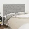 Image de vidaXL Tête de lit Gris clair 200 x 7 x 118/128 cm Tissu