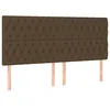 Image de vidaXL Tête de lit marron foncé 200 x 7 x 118/128 cm Tissu