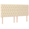Image de vidaXL Tête de lit Crème 200x7x118/128 cm Tissu