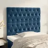 Image de vidaXL Tête de lit Bleu foncé 100x7x118/128 cm Velours