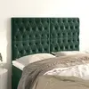 Image de vidaXL Tête de lit Vert foncé 144 x 7 x 118/128 cm Velours
