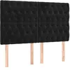 Image de vidaXL Tête de lit Noir 160x7x118/128 cm Velours