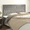 Image de vidaXL Tête de lit Gris clair 200 x 7 x 118/128 cm Velours