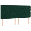 Image de vidaXL Tête de lit Vert foncé 200x7x118/128 cm Velours