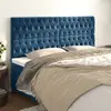 Image de vidaXL Tête de lit Bleu foncé 200 x 7 x 118/128 cm Velours