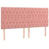Image de vidaXL Tête de lit Rose 200x7x118/128 cm Velours
