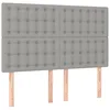 Image de vidaXL Tête de Lit Meubles de Chambre à Coucher Accessoires de Lit Simple Têtes de Cadre de Lit Intérieur Gris Clair 144x5x118/128 cm Tissu