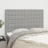 Image de vidaXL Tête de lit Gris clair 144 x 5 x 118/128 cm Tissu