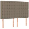 Image de vidaXL Tête de lit Taupe 144x5x118/128 cm Tissu