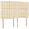 Image de vidaXL Tête de lit Crème 144x5x118/128 cm Tissu