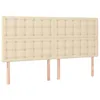 Image de vidaXL Tête de lit Crème 160x5x118/128 cm Tissu