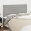 Image de vidaXL Tête de lit Gris clair 200x5x118/128 cm Tissu