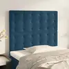 Image de vidaXL Tête de lit Bleu foncé 90x5x118/128 cm Velours