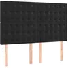 Image de vidaXL Tête de lit Noir 144x5x118/128 cm Velours