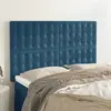 Image de vidaXL Tête de lit Bleu foncé 144 x 5 x 118/128 cm Velours