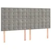 Image de vidaXL Tête de lit Gris clair 160x5x118/128 cm Velours