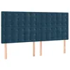 Image de vidaXL Tête de lit Bleu foncé 160 x 5 x 118/128 cm Velours