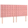 Image de vidaXL Tête de Lit Meubles de Chambre à Coucher Accessoires de Lit Simple Têtes de Cadre de Lit Intérieur Rose 180x5x118/128 cm Velours