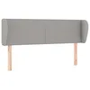 Image de vidaXL Hoofdbord met randen 147x23x78/88 cm stof lichtgrijs