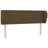 Image de vidaXL Tête de lit avec oreilles Marron foncé 147x23x78/88 cm Tissu