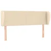 Image de vidaXL Tête de lit avec oreilles Crème 147x23x78/88 cm Tissu