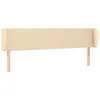 Image de vidaXL Hoofdbord met randen 203x23x78/88 cm stof crèmekleurig