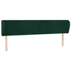 Image de vidaXL Tête de Lit avec Oreilles Meuble de Chambre à Coucher Accessoire de Lit Double Tête de Cadre de Lit Vert Foncé 183x23x78/88 cm Velours