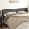 Image de vidaXL Tête de lit avec oreilles Gris foncé 203x23x78/88 cm Velours