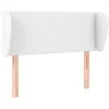 Image de vidaXL Tête de lit avec oreilles Blanc 103x23x78/88 cm Similicuir