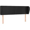 Image de vidaXL Tête de lit avec oreilles Noir 147x23x78/88 cm Similicuir