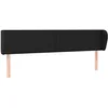 Image de vidaXL Tête de lit avec oreilles Noir 203x23x78/88 cm Similicuir