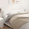 Image de vidaXL Tête de lit avec oreilles Blanc 203x23x78/88 cm Similicuir