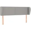 Image de vidaXL Tête de lit avec oreilles Gris clair 147x23x78/88 cm Tissu