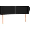 Image de vidaXL Tête de lit avec oreilles Noir 147x23x78/88 cm Tissu