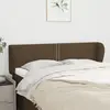 Image de vidaXL Tête de lit avec oreilles Marron foncé 147x23x78/88 cm Tissu