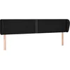 Image de vidaXL Hoofdbord met randen 183x23x78/88 cm stof zwart