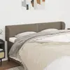 Image de vidaXL Tête de lit avec oreilles Taupe 183x23x78/88 cm Tissu