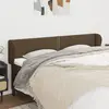 Image de vidaXL Tête de lit avec oreilles Marron foncé 203x23x78/88 cm Tissu