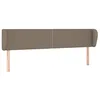 Image de vidaXL Tête de lit avec oreilles Taupe 203x23x78/88 cm Tissu