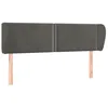 Image de vidaXL Tête de lit avec oreilles Gris foncé 147x23x78/88 cm Velours