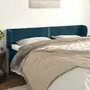 Image de vidaXL Tête de lit avec oreilles Bleu foncé 203x23x78/88 cm Velours