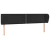 Image de vidaXL Tête de lit avec oreilles Noir 203x23x78/88 cm Similicuir