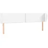 Image de vidaXL Tête de lit avec oreilles Blanc 203x23x78/88 cm Similicuir